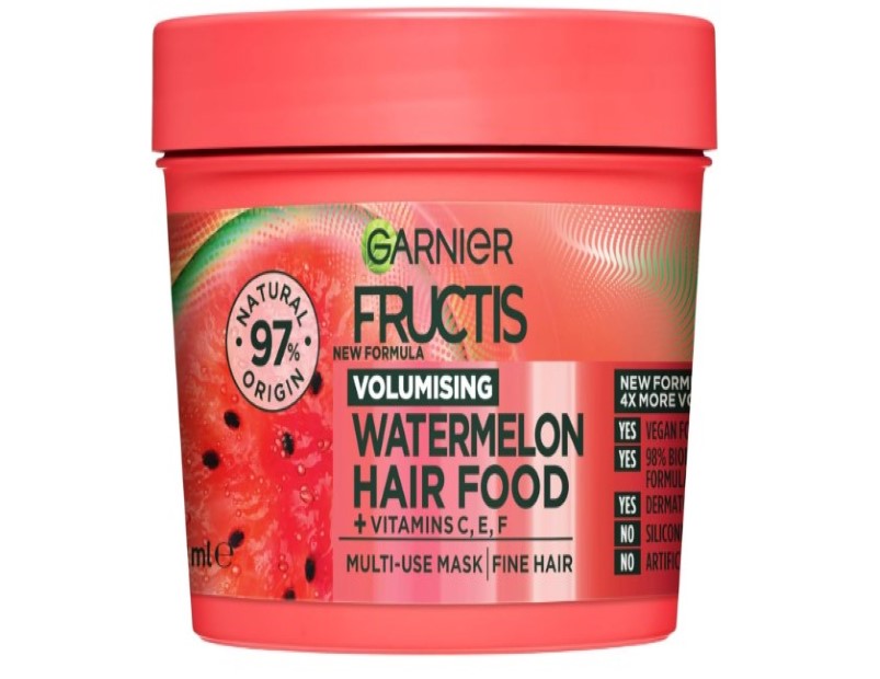 Garnier Fructis, 3-in-1 Hair Mask, Plumping & Hydrating, Hair Food Watermelon, 390ml