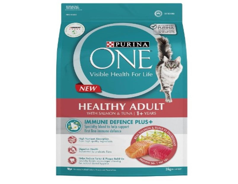 PURINA ONE Adult Dry Cat Food Immune Defence Plus+ Salmon & Tuna 3kg