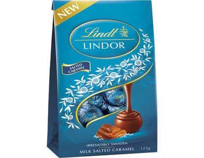 Lindt Lindor Milk Salted Caramel Chocolate Bag 123g