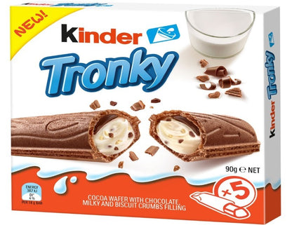 Kinder Tronky Creamy Chocolate Wafer Biscuit Multipack 5 Pieces 90g - 2 Pack