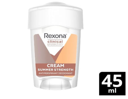 Rexona Women Clinical Antiperspirant Cream Stick Deodorant Summer Strength, 45ml, 96 Hour Protection