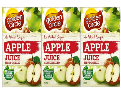 Golden Circle Apple Fruit Juice Box Poppers Multipack Apple Juice No Added Sugar No Artificial Colours, Flavours or Preservatives 200ml (Pack of 6)