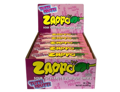 ZAPPO Sour Tutti Frutti Flavoured Chews - (Bulk Pack of 30 Sticks)