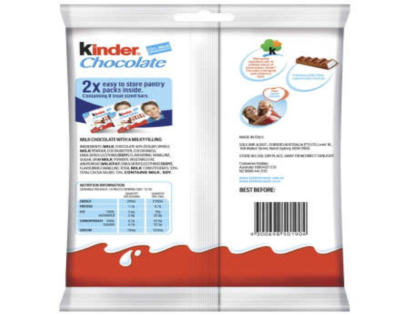 Kinder Chocolate 16 Treat Share Pack 200g - 2 Pack