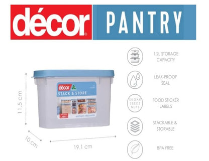 Decor Pantry Stack & Store Oblong, 1.2 Litre Capacity