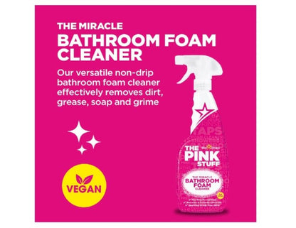 The Pink Stuff Miracle Bathroom Foam Cleaner (750ml) - Spray & Wipe to Clean Dirt, Grime and Limescale in Your Bathroom