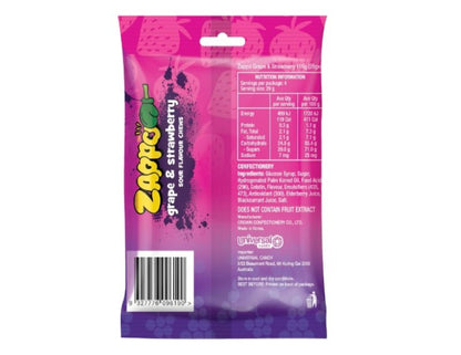 ZAPPO Sour Grape & Strawberry Chews - 4 Pack (116g)