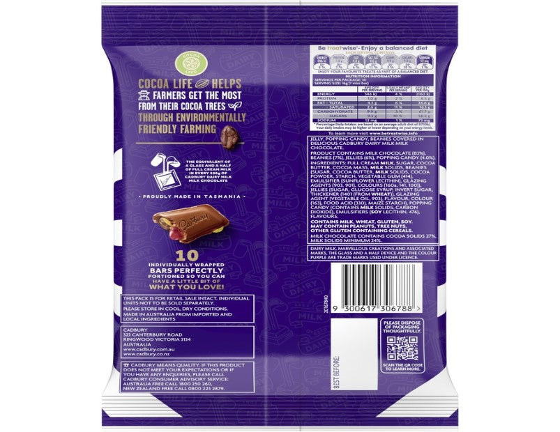 Cadbury Dairy Milk Marvellous Creations Chocolate Sharepack 10 Mini Bar 160g - 2 Pack