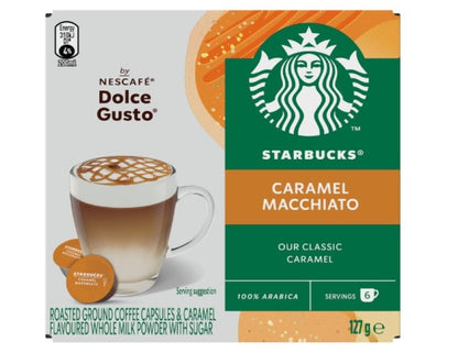 STARBUCKS by NESCAFÉ Dolce Gusto Caramel Macchiato Coffee Capsules Box of 6 Servings