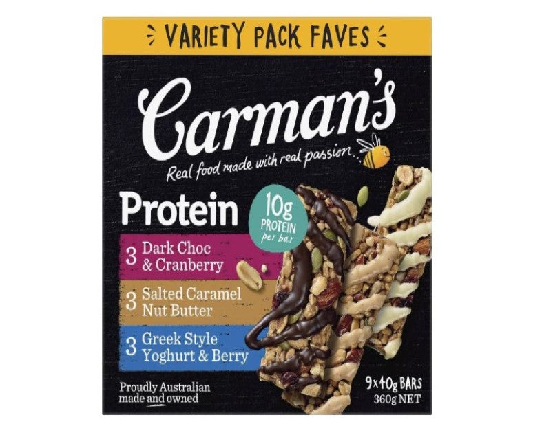 Carman's Protein Bars Variety Pack 40 g (Pack of 9)