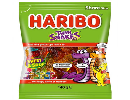 Haribo Twin Snakes Candy 140g - 3 Pack