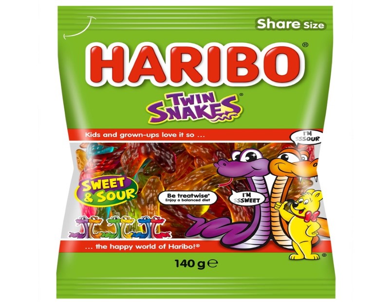 Haribo Twin Snakes Candy 140g - 3 Pack