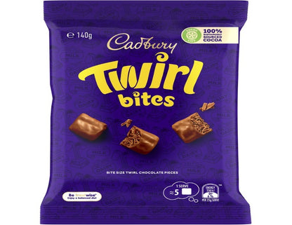 Cadbury Twirl Bites Chocolate Share Pack 140g - 2 Pack