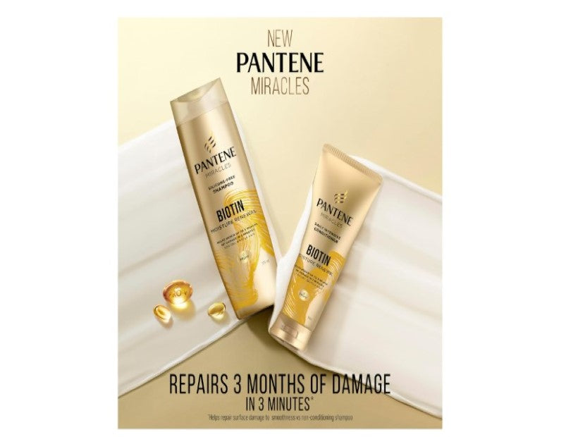 Pantene Miracles Biotin Moisture Renewal Silicone-Free Shampoo 375 ml