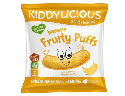 Kiddylicious Gluten-Free Banana Fruity Puffs, 10g (Pack of 6)