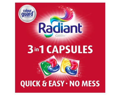 Radiant Active Clean 3-In-1 Laundry Detergent 28 Capsules, Multicolor, 420 g (Pack of 1)