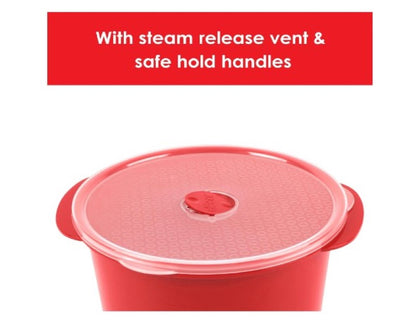 Decor Microsafe Round Storage Container, 750ml Capacity, Red