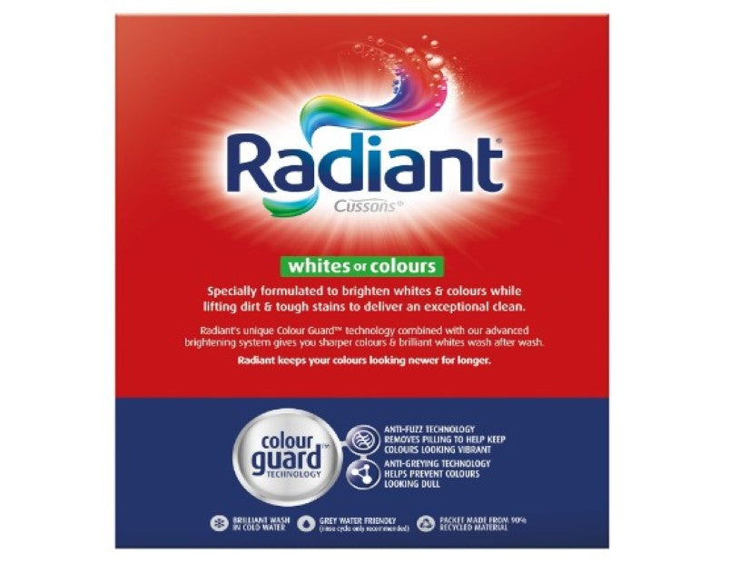 Radiant Washing Powder Laundry Detergent for Whites or Colours, 4kg