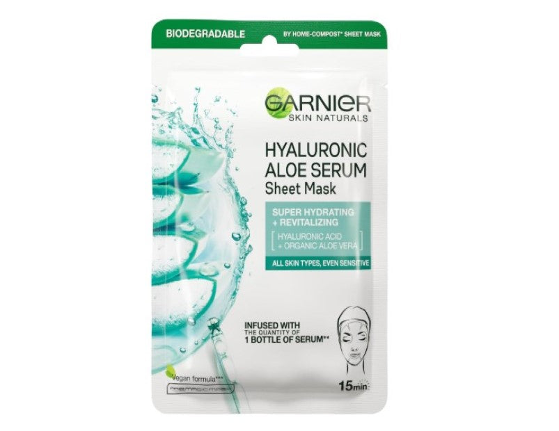 Garnier Hydra Bomb Hyaluronic Aloe Vera Serum Sheet Mask 3 Pack