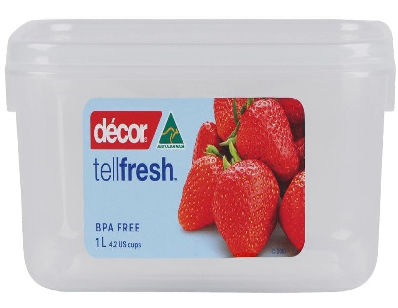 Decor Tellfresh Oblong Food Storer, 1 Litre Capacity