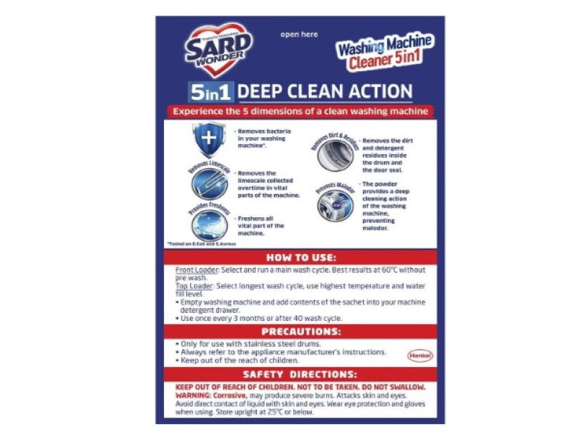 Sard Wonder 3-in-1 Washing Machine Cleaner 150 g