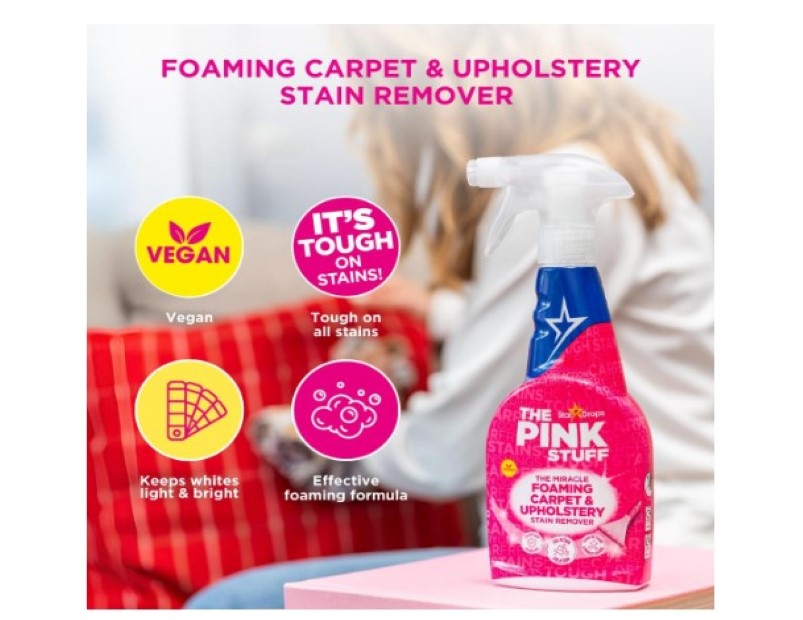 The Pink Stuff Miracle Foaming Carpet and Upholstery Stain Remover  - Suitable for White and Coloured Carpet