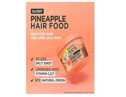 Garnier Fructis Hair Food Glossy Pineapple Multi Use Treatment, Mask For Long Dull Hair, 390ml