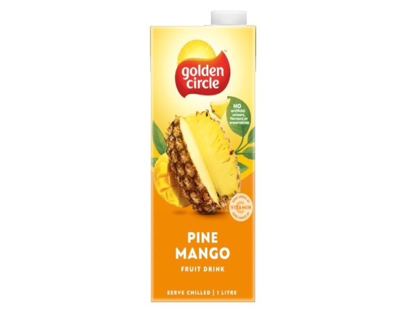 Golden Circle Pineapple and Mango Fruit Drink Flavoured Tetra Drink Carton No Artificial Colours, Flavours or Preservatives 1L