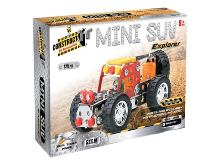 Construct IT Mini SUV - 125 Piece Mini SUV Construction Kit - STEM Toys for 8+ Year Olds - Build Your Own Metal Mini SUV