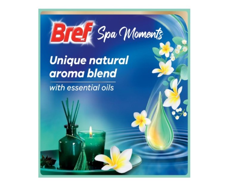 Bref Spa Moments Calmness Rim Block Toilet Cleaner with Essential Oils, 50 g (Pack of 2)