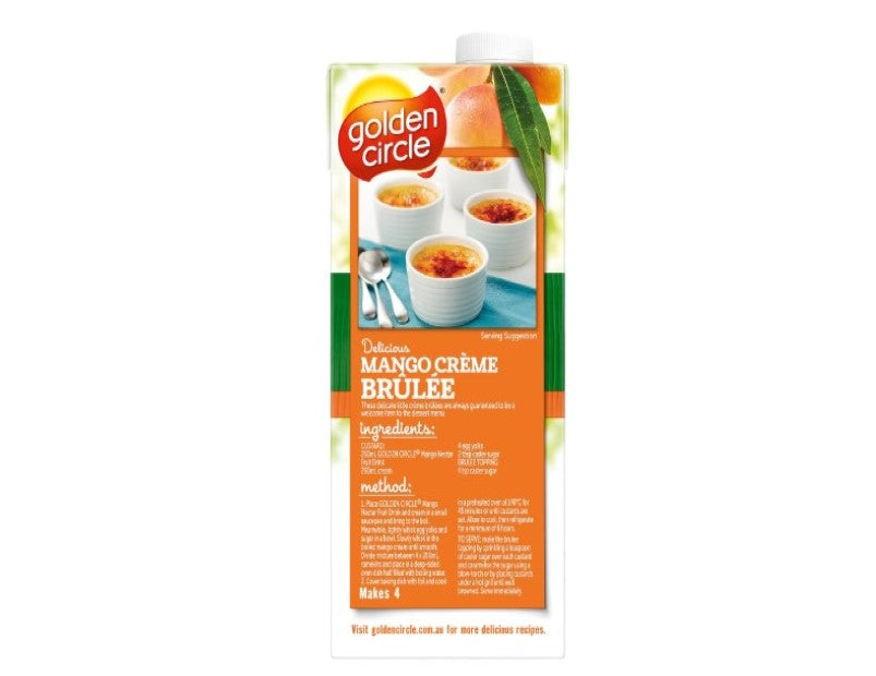 Golden Circle Mango Nectar Fruit Drink Flavoured Tetra Drink Carton No Artificial Colours, Flavours or Preservatives 1L