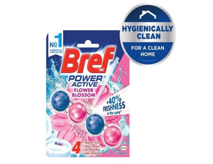 Bref Power Active Flower Blossom with Air Freshener Effect, Rim Block Toilet Cleaner, 50g