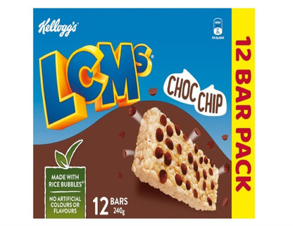 Kellogg's LCMs Choc Chip Puffed Rice Snack Bars,1 x unit = (1 x 12 pack of bars)