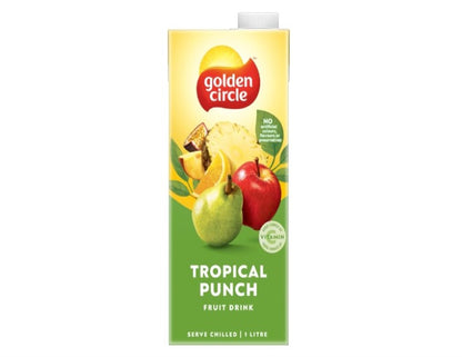 Golden Circle Tropical Punch Fruit Drink Flavoured Tetra Drink Carton Pear, Apple, Pineapple, Orange, Peach Pure, Flavours or Preservatives 1L