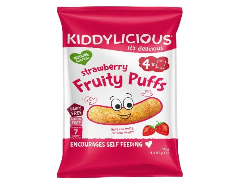 Kiddylicious Gluten-Free Strawberry Puffs Multipack, 40g (Pack of 3)