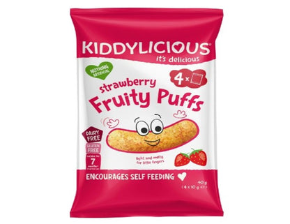 Kiddylicious Gluten-Free Strawberry Puffs Multipack, 40g (Pack of 3)