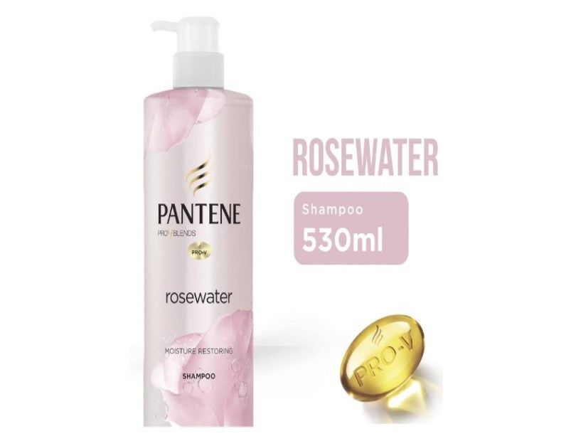 Pantene Pro-V Blends Micellar Rosewater Moisturising Shampoo, Restoring Moisture For Dry Hair 530ml