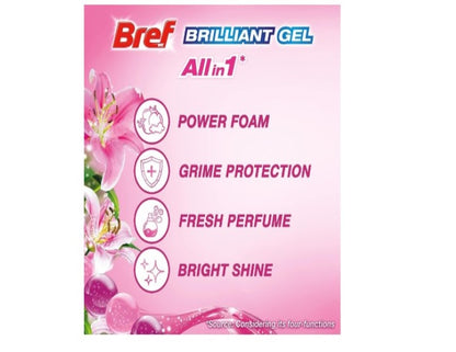 Bref Brilliant Gel Spring Rain, Rim block Toilet Cleaner 42g