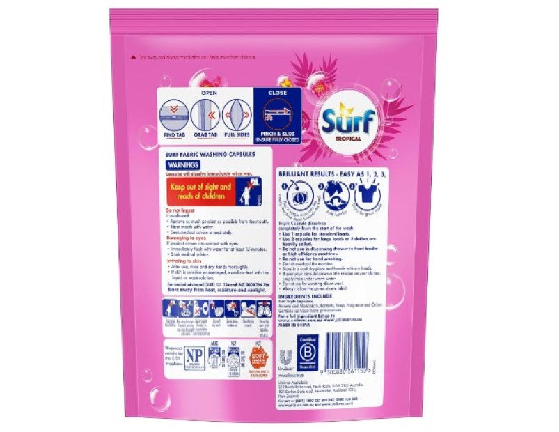 Surf Tropical Laundry Detergent Capsules 30 washes 390 g