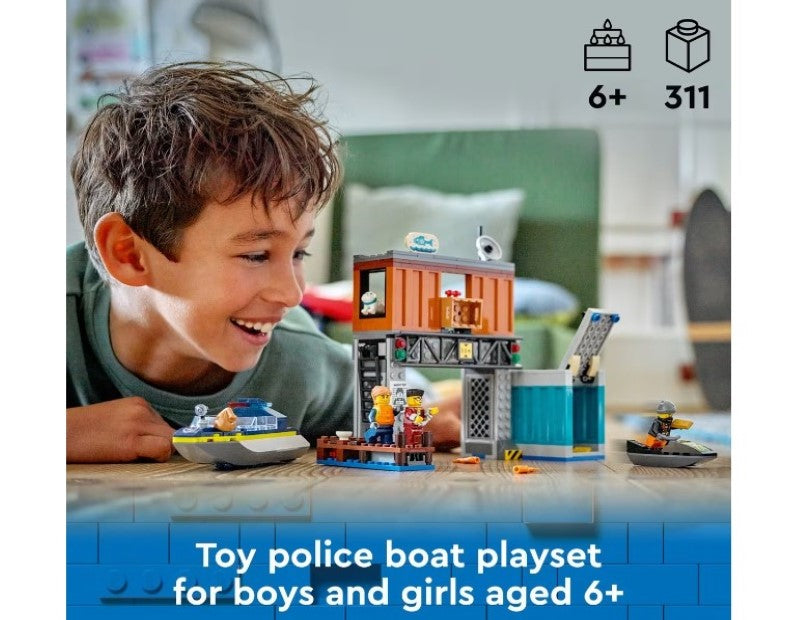 LEGO City Police Speedboat and Crooks' Hideout 60417