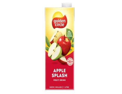 Golden Circle Apple Splash Fruit Drink Flavoured Tetra Drink Carton No Artificial Colours, Flavours or Preservatives 1L