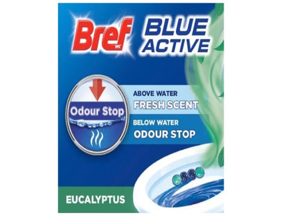 Bref Blue Active Eucalyptus, Rim Block Toilet Cleaner, 2x50g, 100 grams