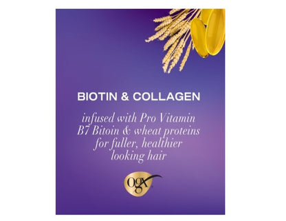 Ogx Thick & Full + Volumising Biotin & Collagen Shampoo For Fine Hair 385mL|Helps thicken & texturize any hair type |Creates appearance of thicker, fuller, healthier looking hair