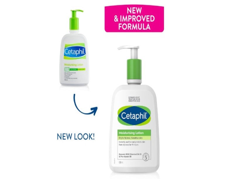 CETAPHIL Moisturising Lotion for Dry to Normal Skin 500ml, 48 Hour Hydration, Fast absorbing,Dermatologist Tested