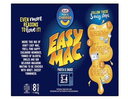 Kraft Mac and Cheese Classic Cheese Pasta Easy Microwaveable Macaroni Instant Pasta Quick Meal 560g