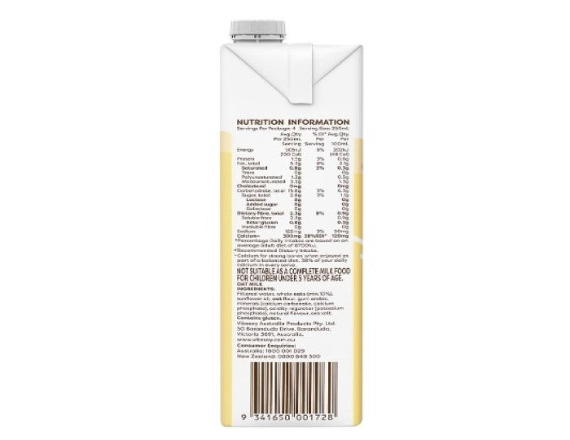 Vitasoy Unsweetened Long Life Oat Milk 1Lire