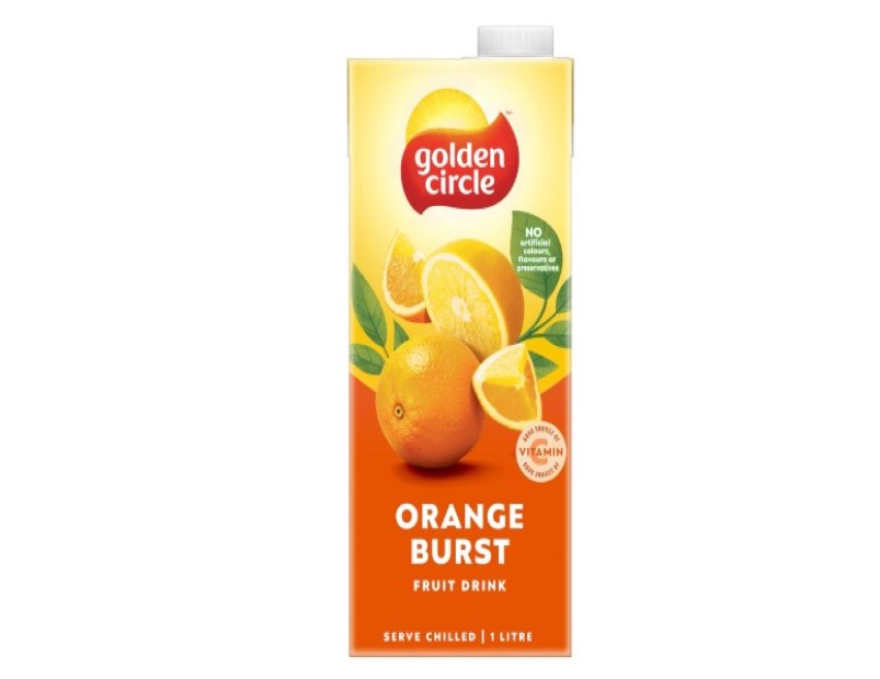 Golden Circle Orange Fruit Drink Flavoured Tetra Drink Carton No Artificial Colours, Flavours or Preservatives 1L