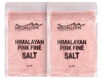 Medallion Himalayan Pink Fine Salt 1kg - 2 Pack