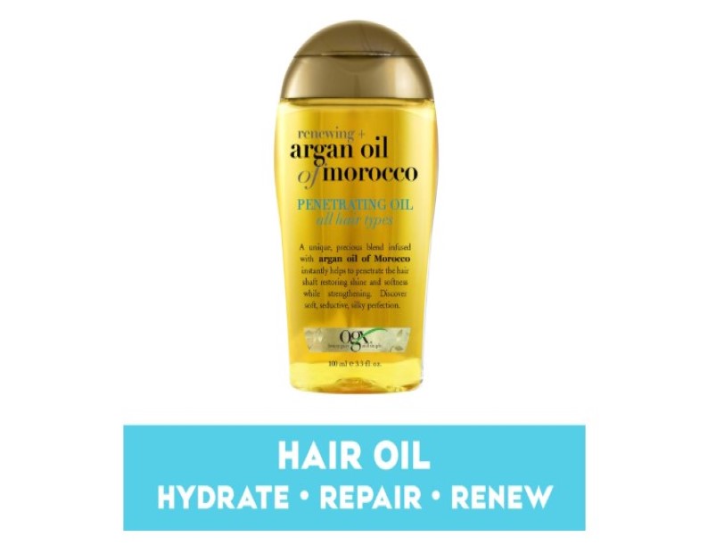 Ogx Renewing + Hydrating & Shine Argan Oil of Morocco Penetrating Hair Oil For Dry & Heat Styled Hair 100mL|Moisturize,revive & create softness &strength