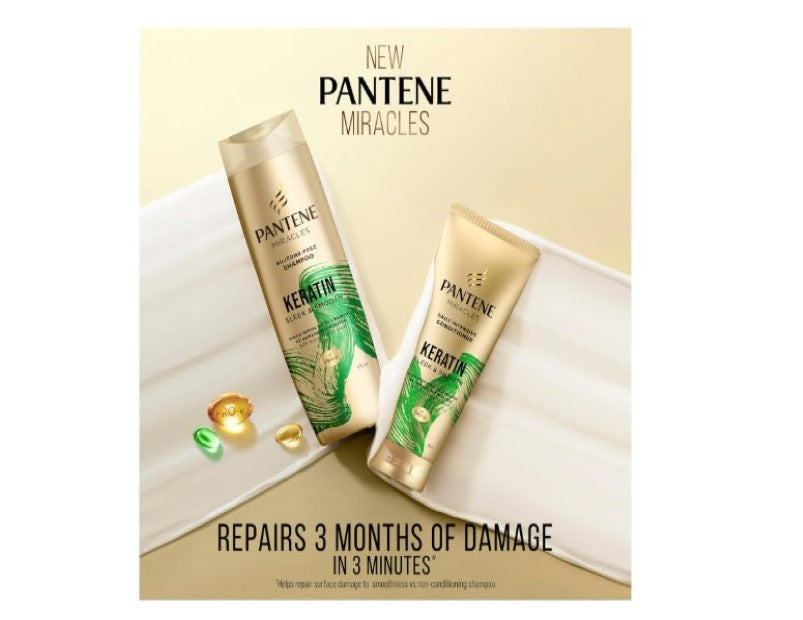 Pantene Miracles Keratin Sleek and Smooth Daily Intensive Conditioner, 350 ml